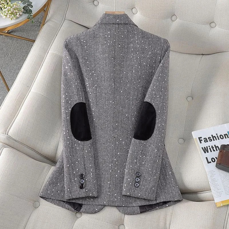 Down Jacket Packable - Payetli Blazer Ceket Kadın İlkbahar Sonbahar