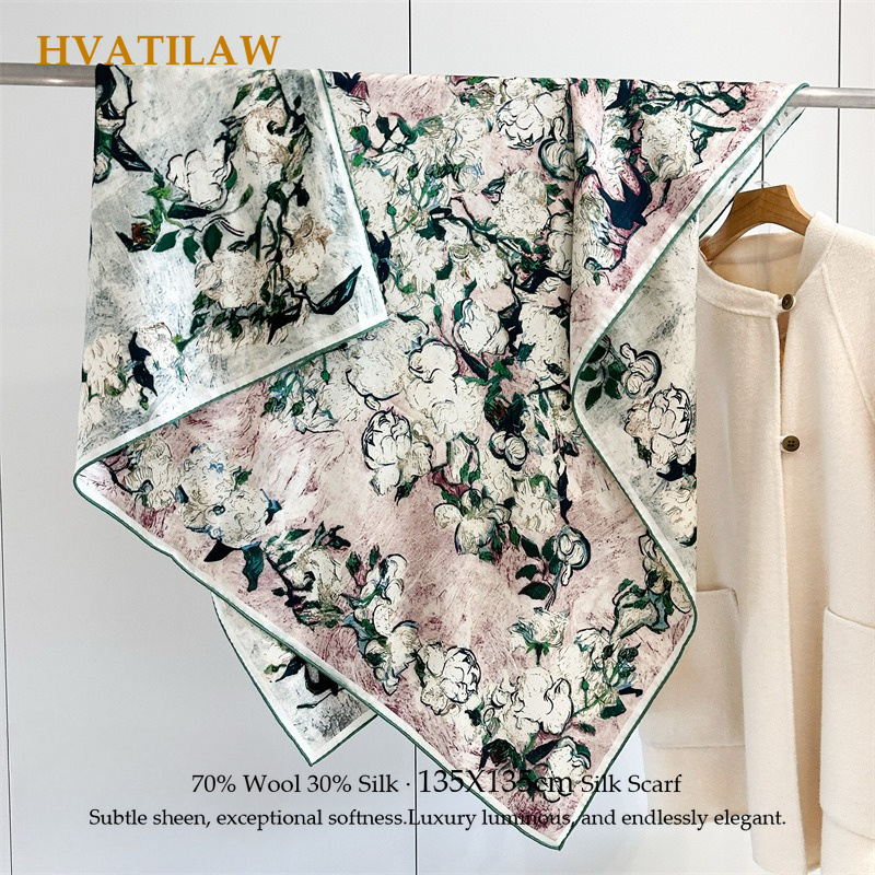 Lüks 135x135cm İpek Yün Eşarp  - Shawl Wrap Winter incelemesi ve fiyatı