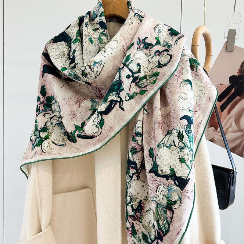 Lüks 135x135cm İpek Yün Eşarp  - Shawl Wrap Winter incelemesi ve fiyatı