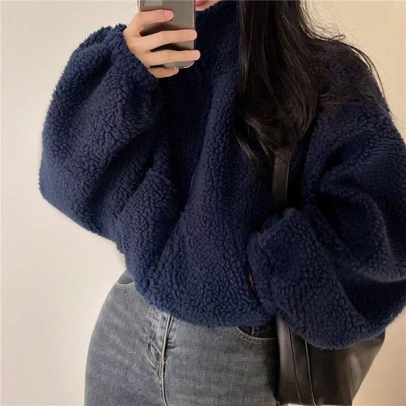 Kadınlar için Dik Yaka Kısaltı - Sherpa Hoodie Fleece incelemesi ve fiyatı